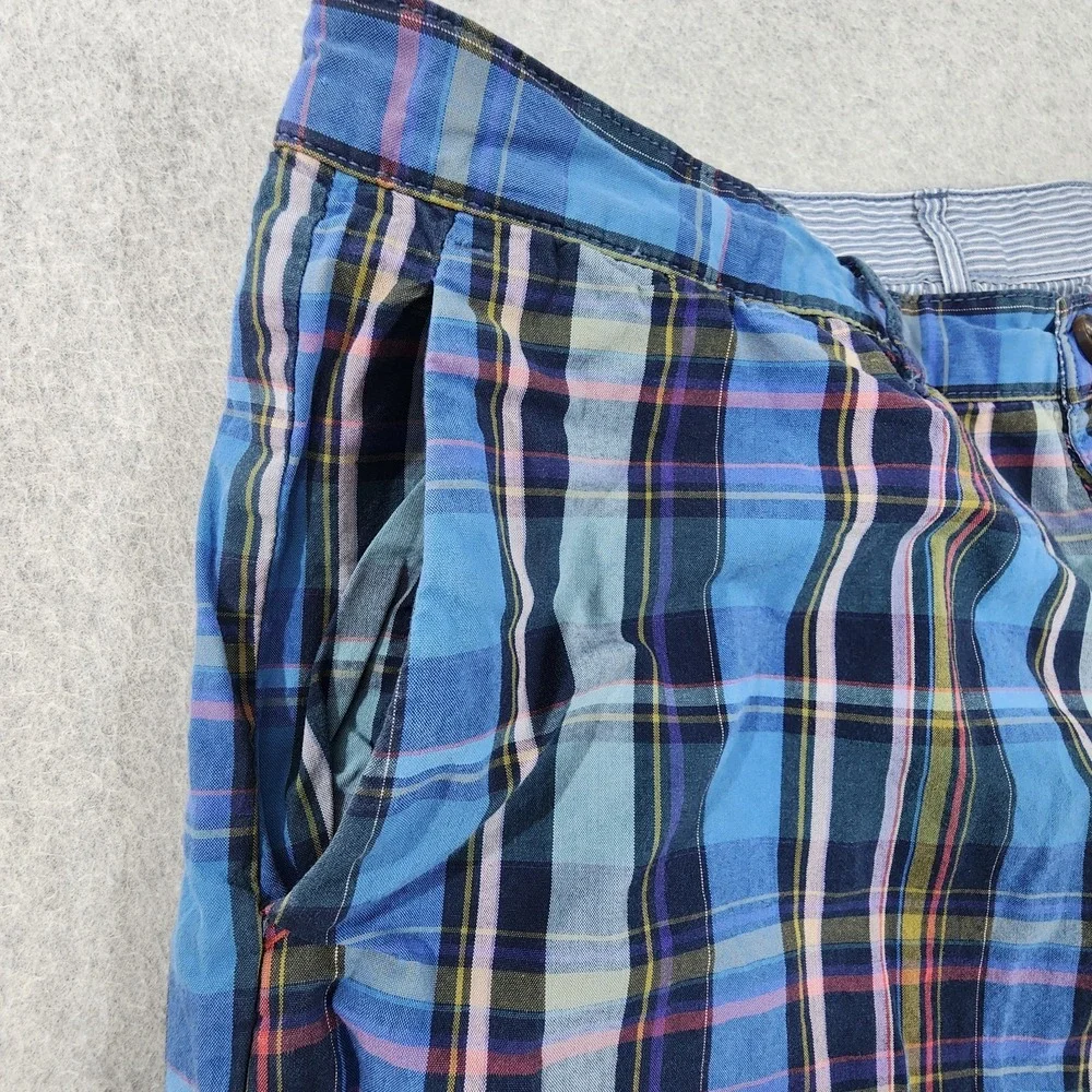 Tommy Bahama Golf Shorts Mens 40x9 Blue Pink‎ Plaid Striped Reversible Pockets